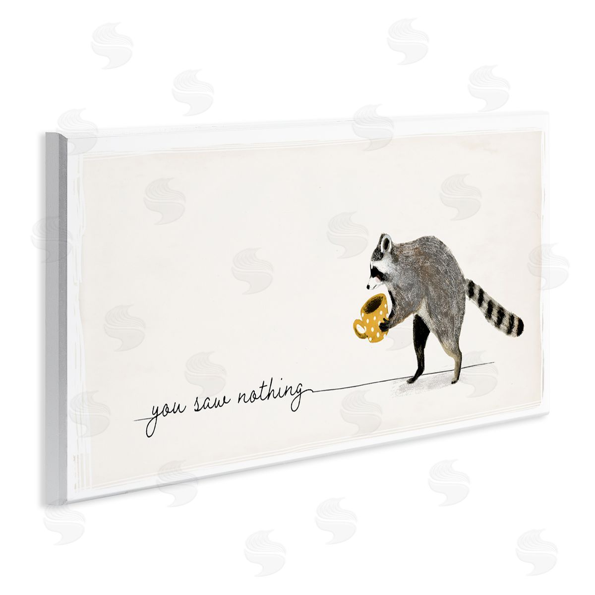 You Saw Nothing Raccoon Wood Plaque Wall Art, Home Decor by Victoria Barnes