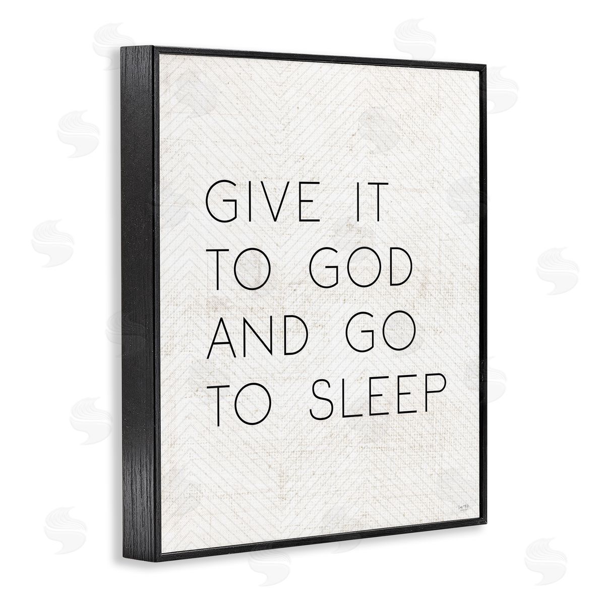 Give it to God and Sleep Black Frame Print Wall Art, Home Decor by Lux + Me Designs