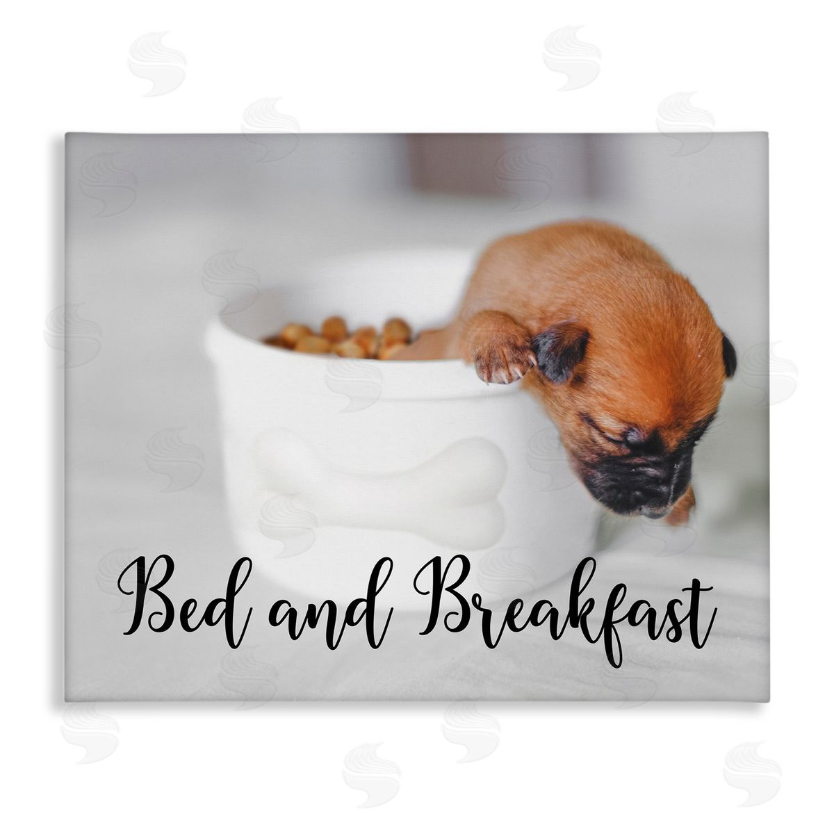 Bed and Breakfast Funny Dog Canvas Wall Art, Home Decor by Ziwei Li