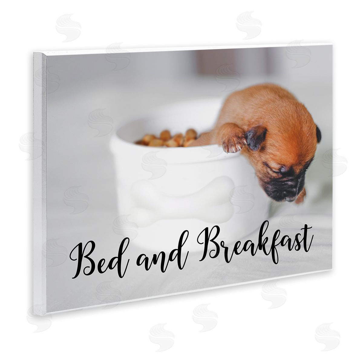Bed and Breakfast Funny Dog Wood Plaque Wall Art, Home Decor by Ziwei Li