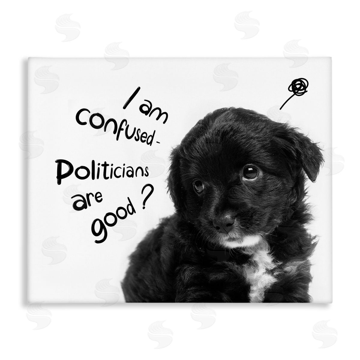 Politicians Are Good Puppy Canvas Wall Art, Home Decor by Ziwei Li