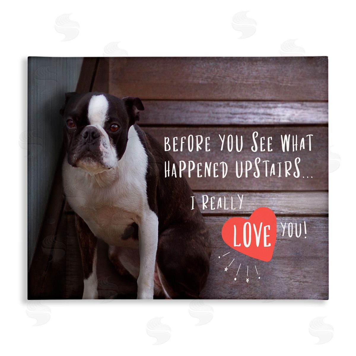 Funny I Love You Dog Canvas Wall Art, Home Decor by Ziwei Li