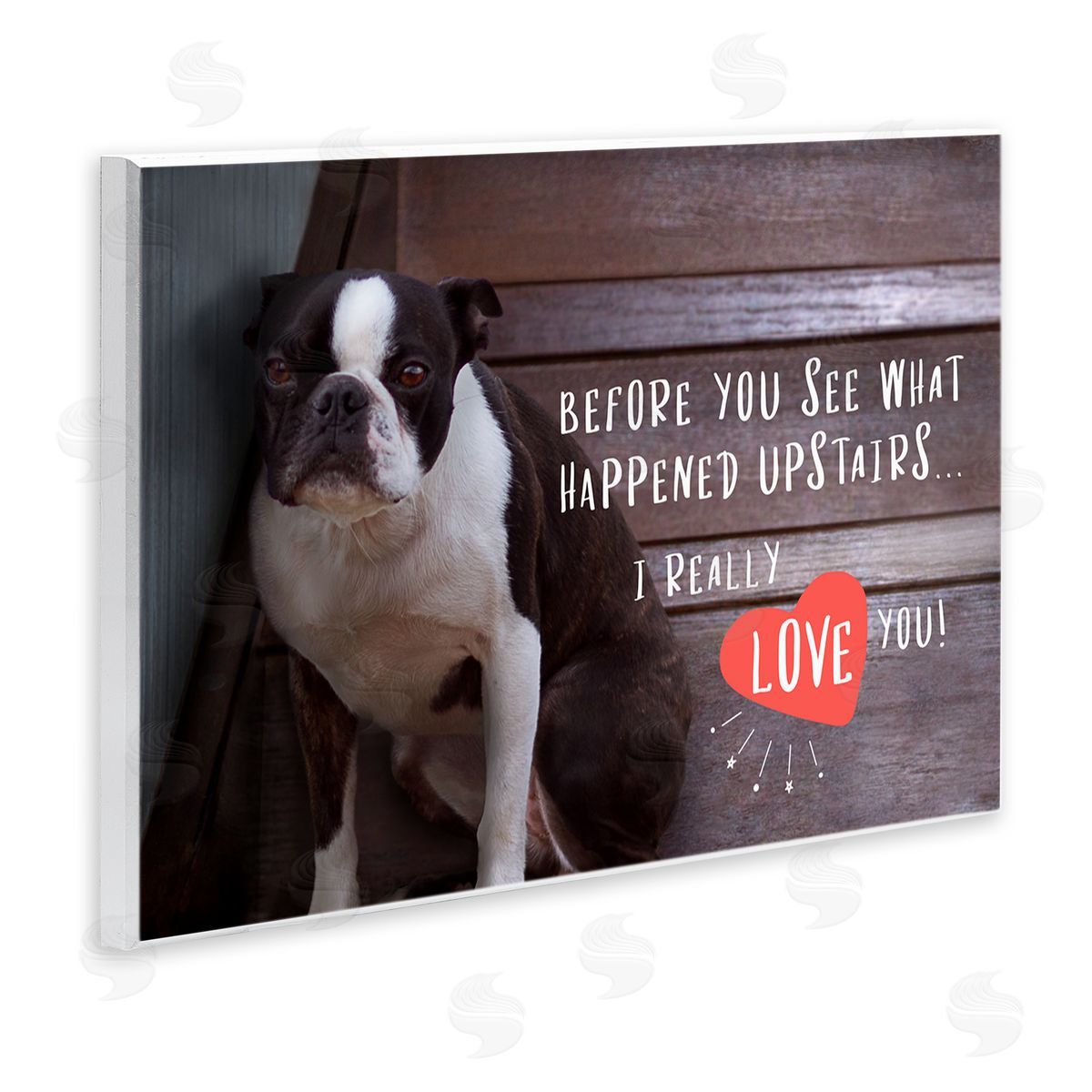 Funny I Love You Dog Wood Plaque Wall Art, Home Decor by Ziwei Li