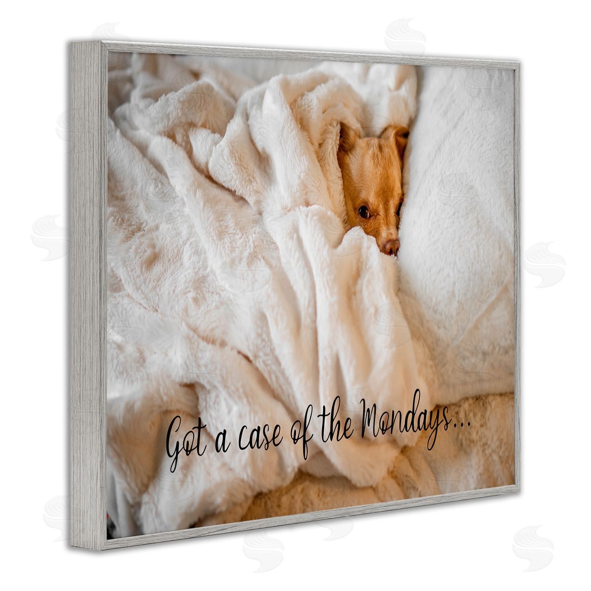 Case of the Mondays Dog Grey Frame Print Wall Art, Home Decor by Ziwei Li