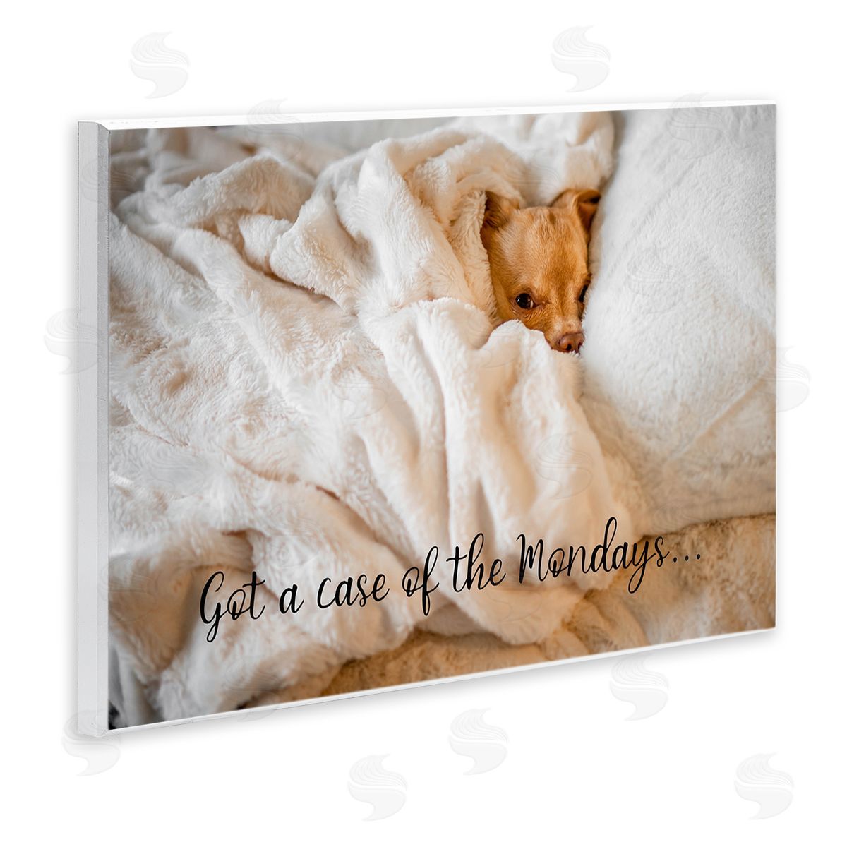 Case of the Mondays Dog Wood Plaque Wall Art, Home Decor by Ziwei Li
