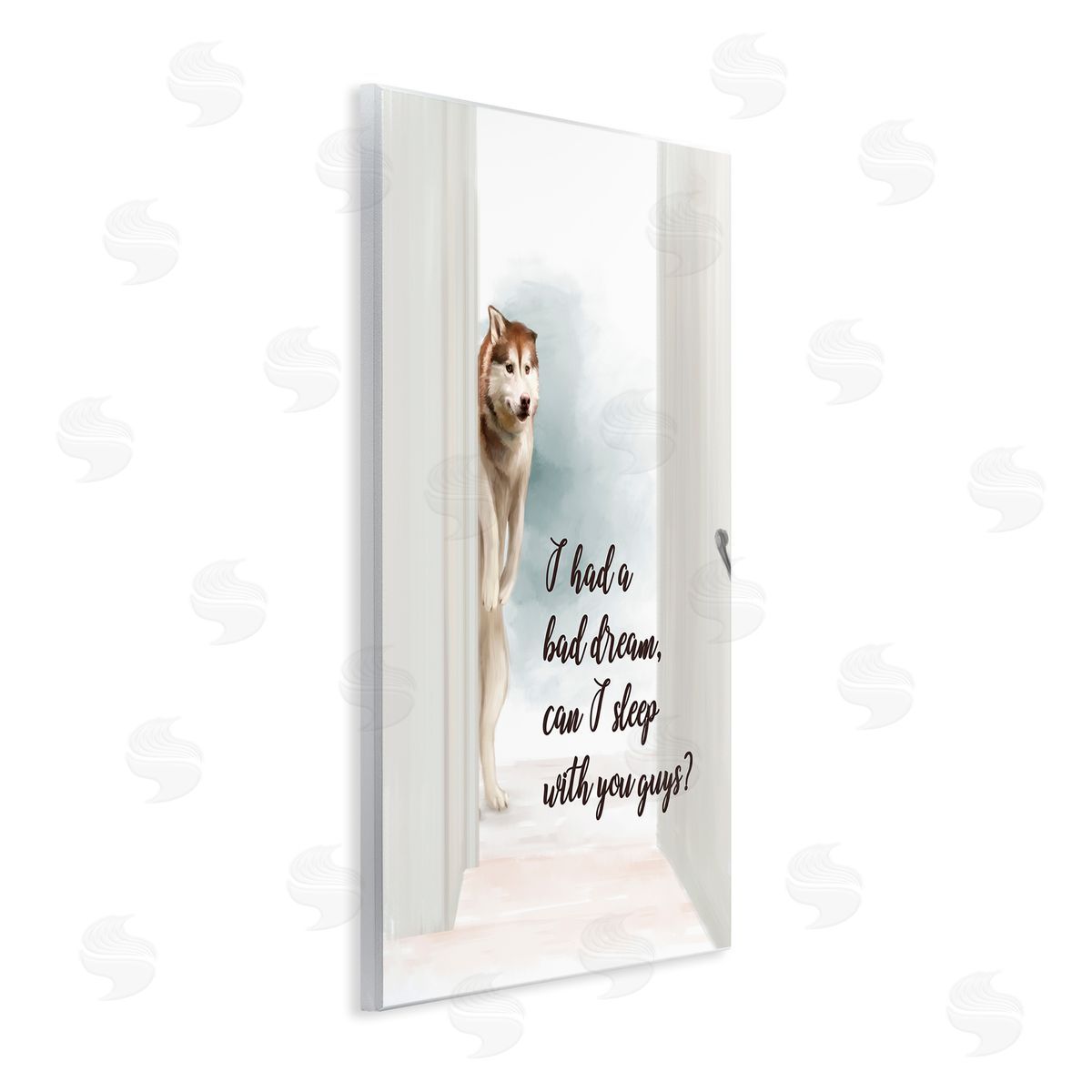 Bad Dream Funny Dog Wood Plaque Wall Art, Home Decor by Ziwei Li