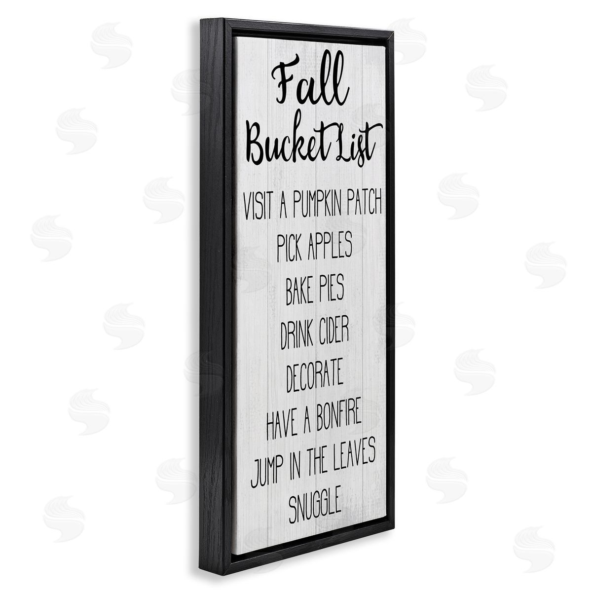 Fall Bucket List Casual Sign Black Floating Frame Canvas Wall Art, Home Decor by Stupell Studio