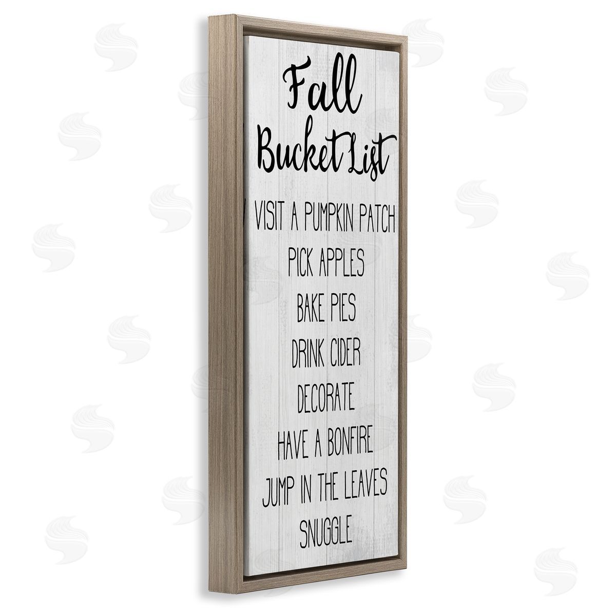 Fall Bucket List Casual Sign Brown Floating Frame Canvas Wall Art, Home Decor by Stupell Studio