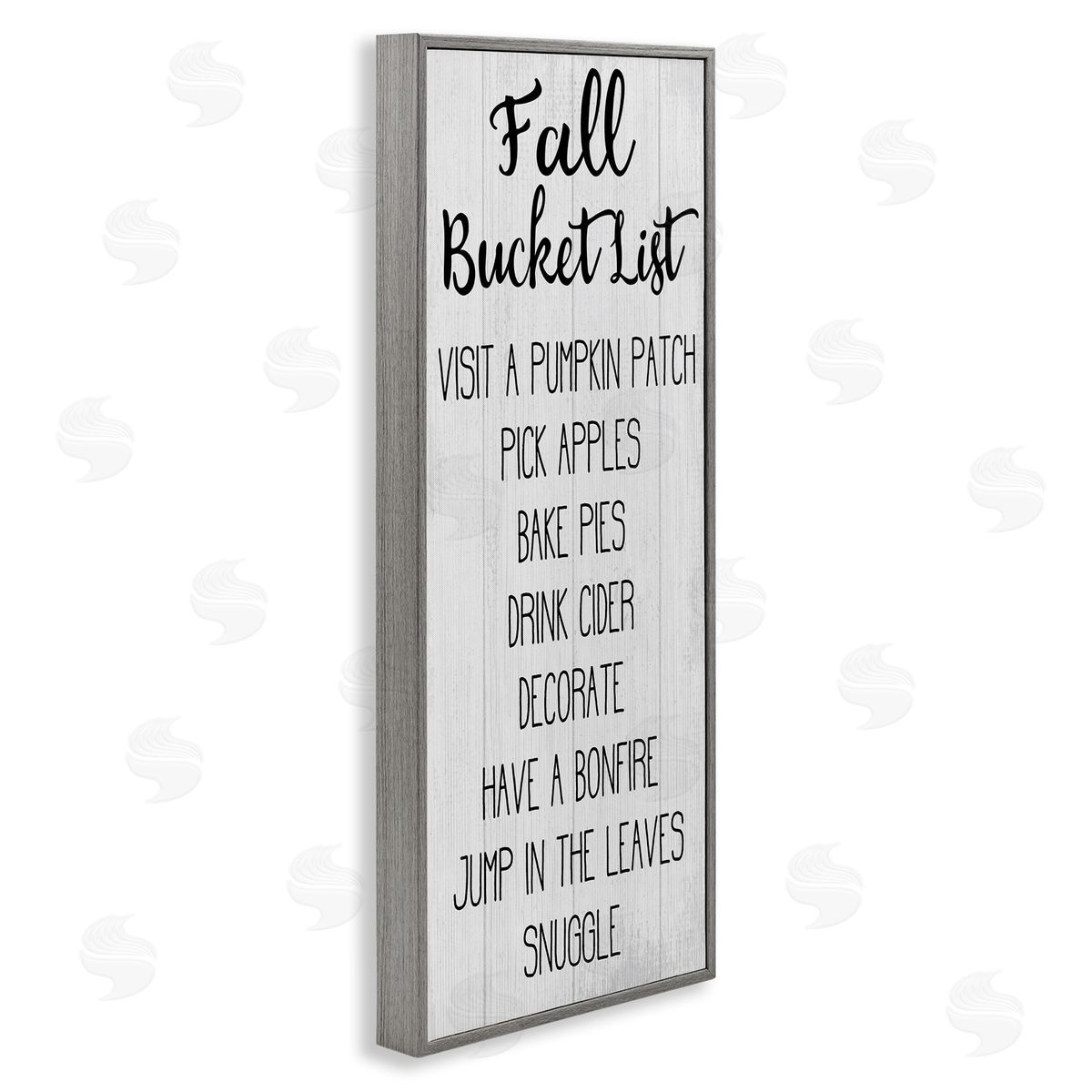 Fall Bucket List Casual Sign Grey Frame Print Wall Art, Home Decor by Stupell Studio