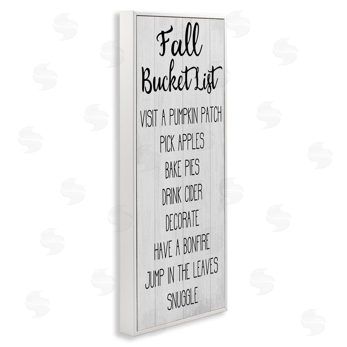Fall Bucket List Casual Sign White Frame Print Wall Art, Home Decor by Stupell Studio