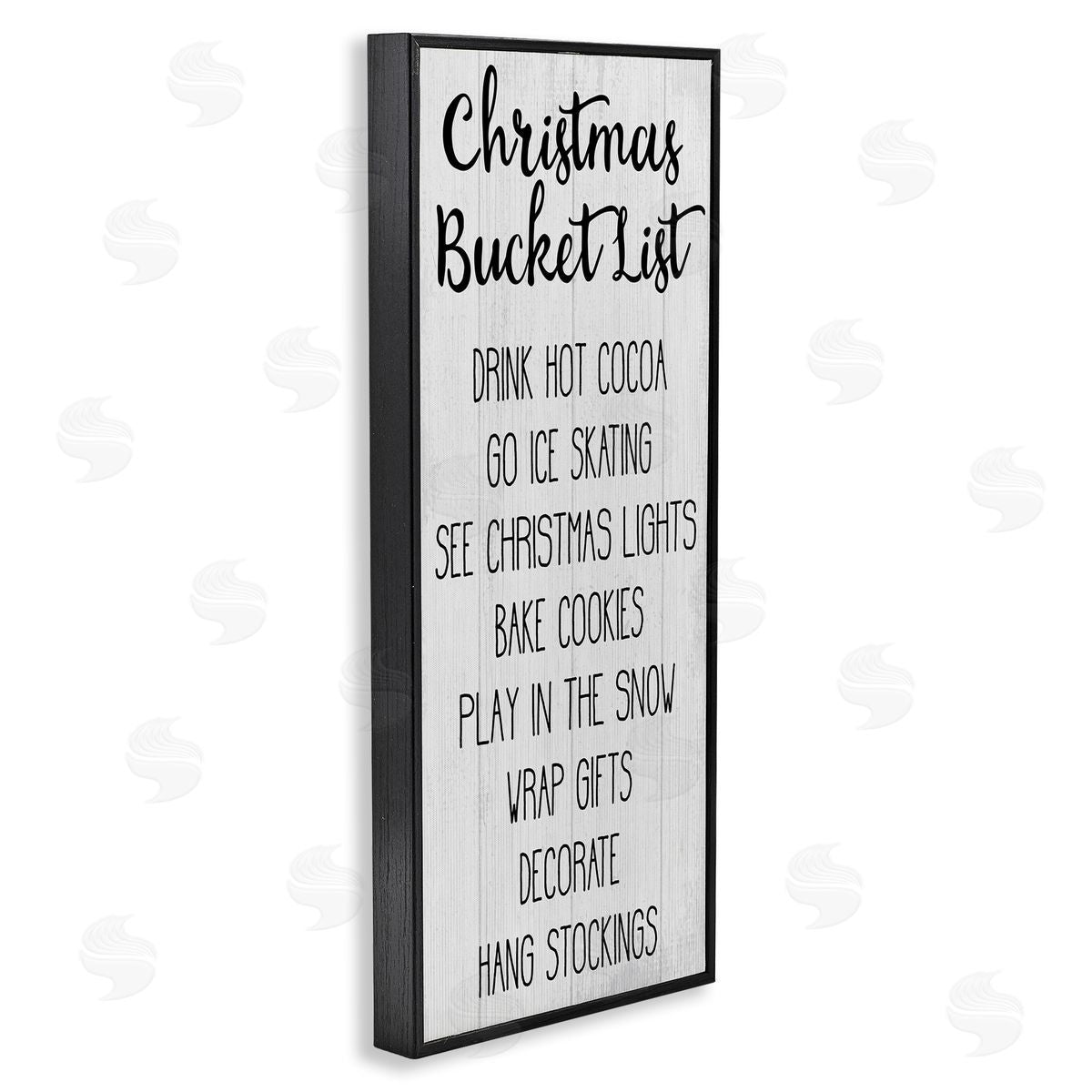 Christmas Bucket List Casual Sign Black Frame Print Wall Art, Home Decor by Stupell Studio