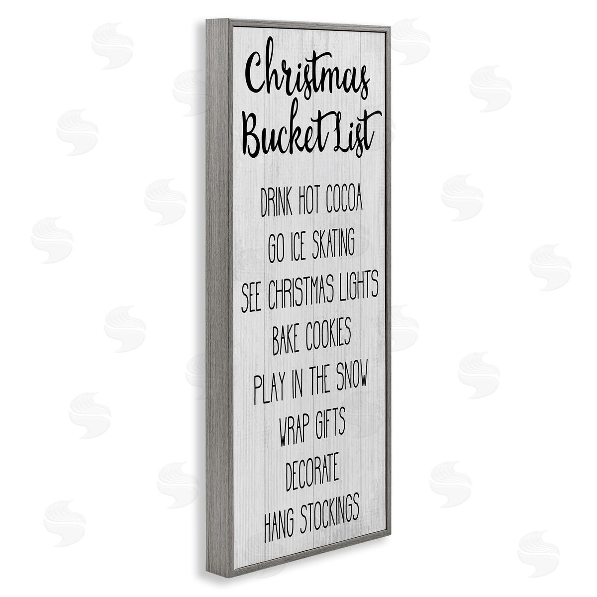 Christmas Bucket List Casual Sign Grey Frame Print Wall Art, Home Decor by Stupell Studio