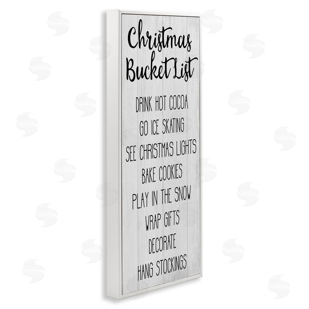 Christmas Bucket List Casual Sign White Frame Print Wall Art, Home Decor by Stupell Studio