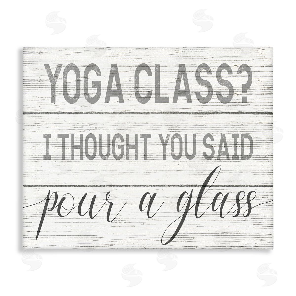 Yoga Class or Pour A Glass Canvas Wall Art, Home Decor by Stupell Studio