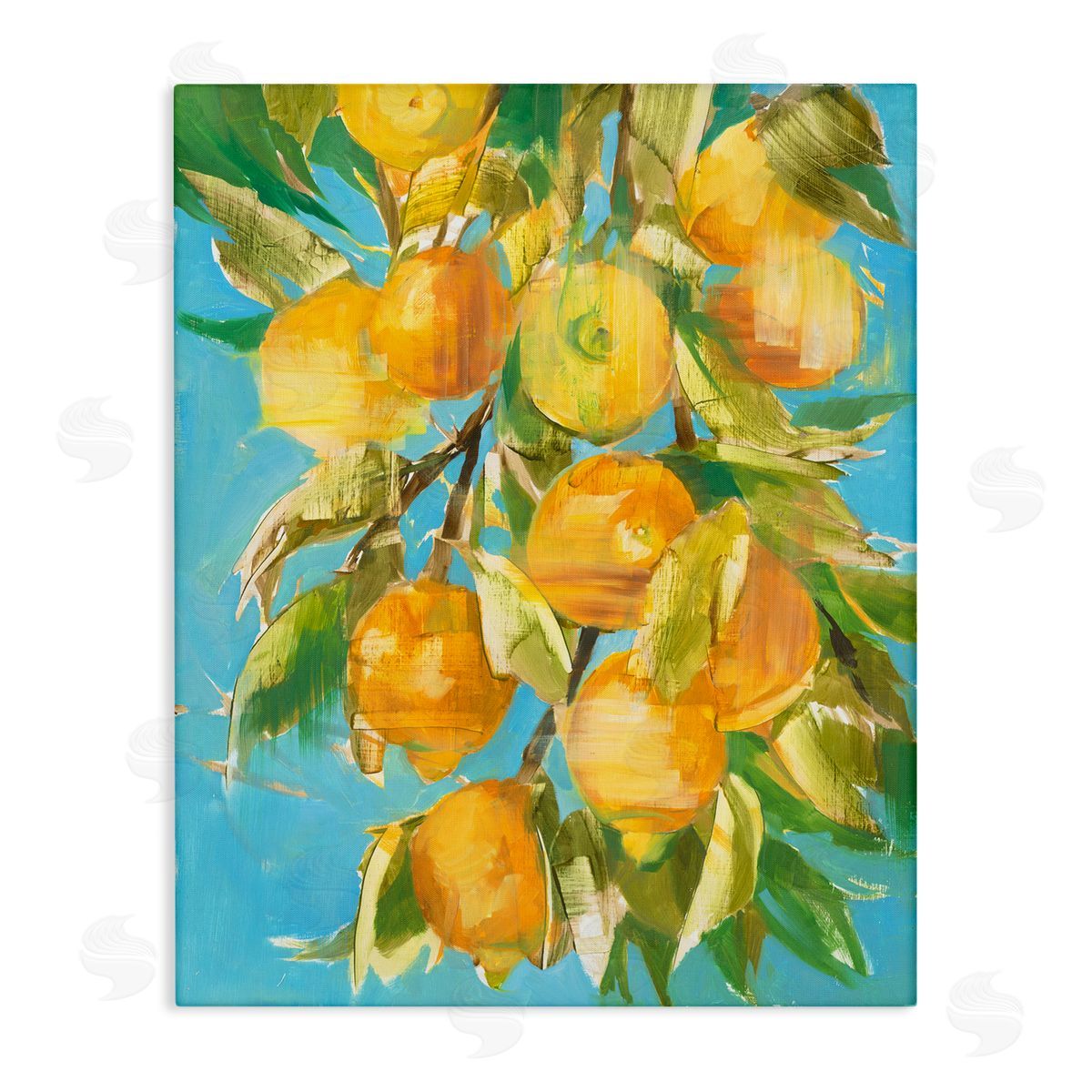 Lemon Tree over Blue Canvas Wall Art, Home Decor by Liz Jardine