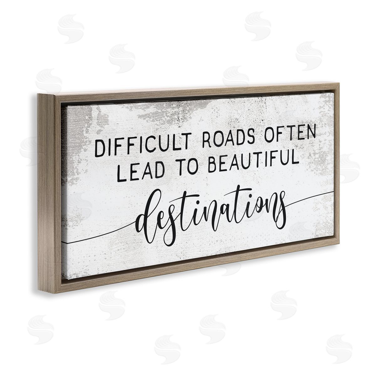 Difficult Roads to Beautiful Destinations Brown Floating Frame Canvas Wall Art, Home Decor by Stupell Studio