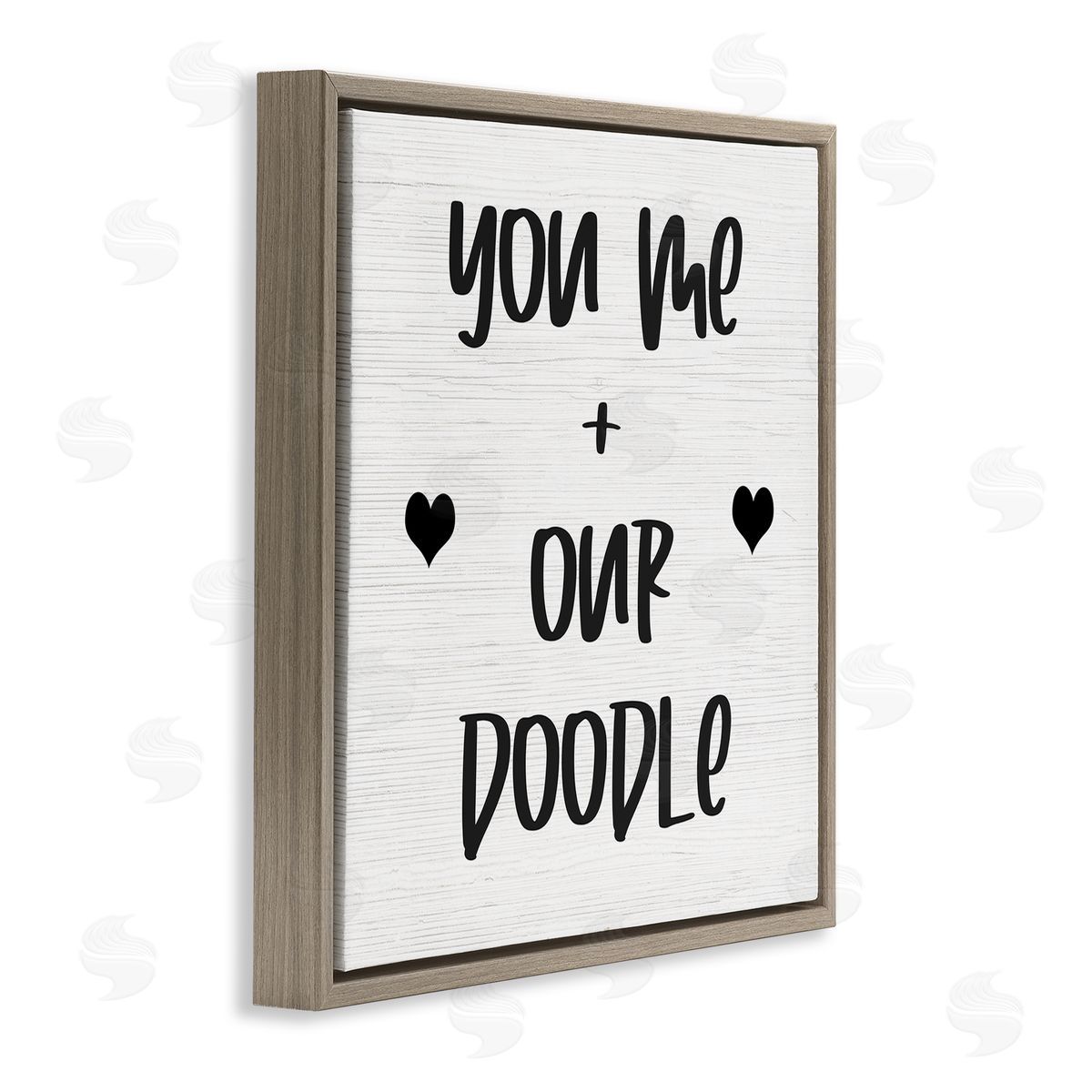 You Me and Our Doodle Brown Floating Frame Canvas Wall Art, Home Decor by Stupell Studio