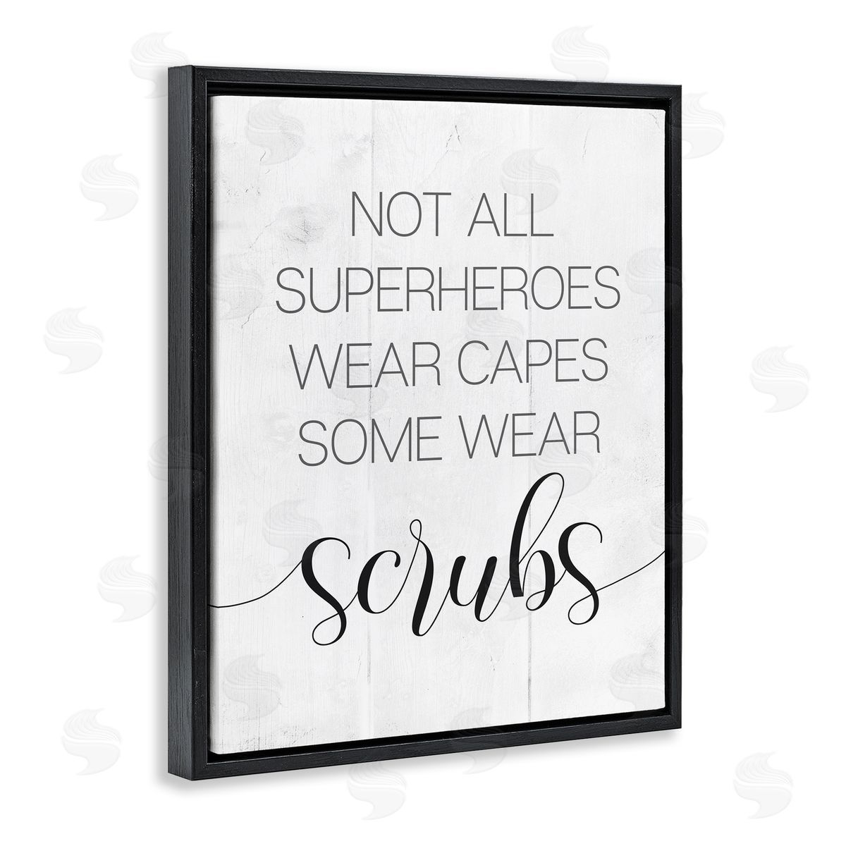 Some Superheroes Wear Scrubs Black Floating Frame Canvas Wall Art, Home Decor by Stupell Studio