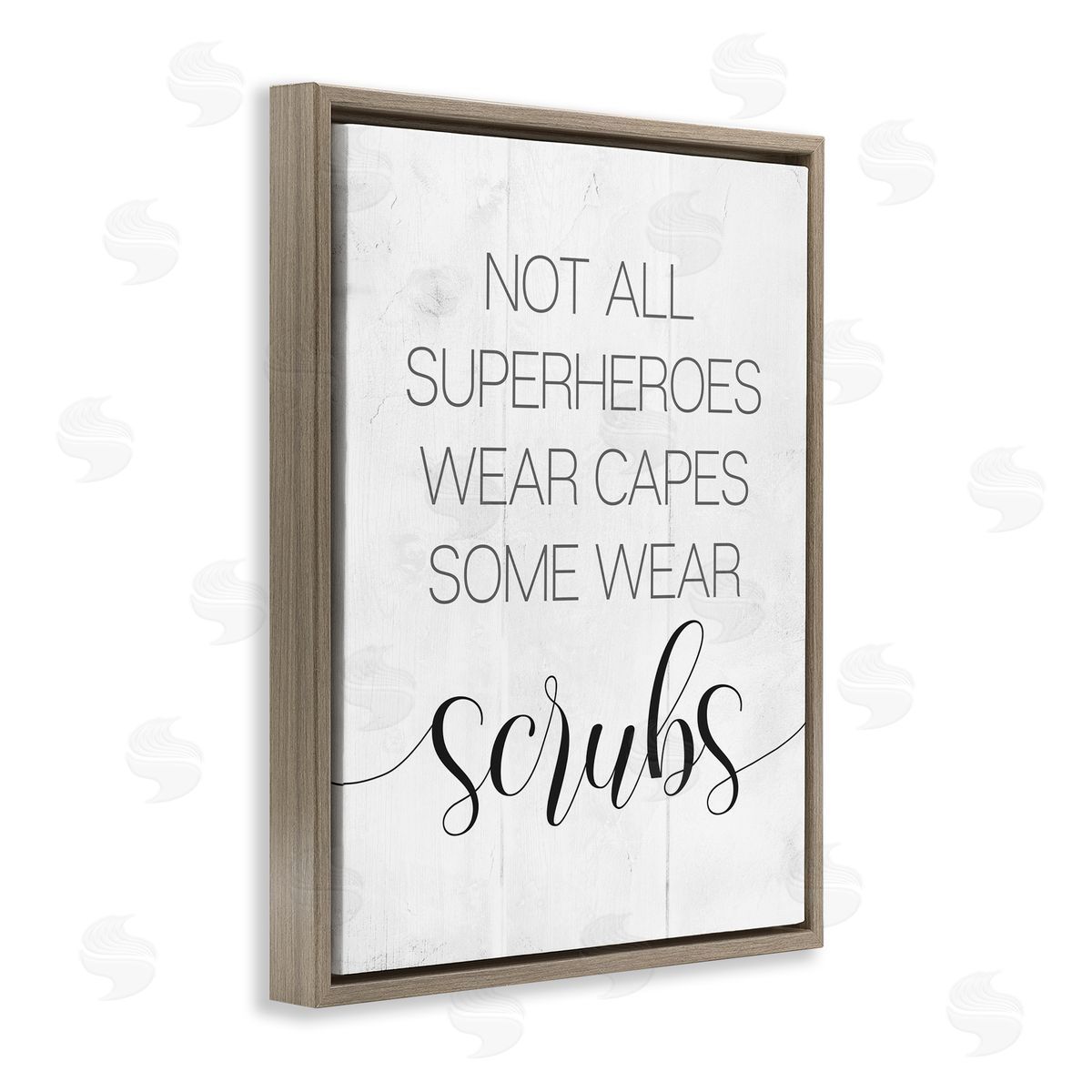 Some Superheroes Wear Scrubs Brown Floating Frame Canvas Wall Art, Home Decor by Stupell Studio