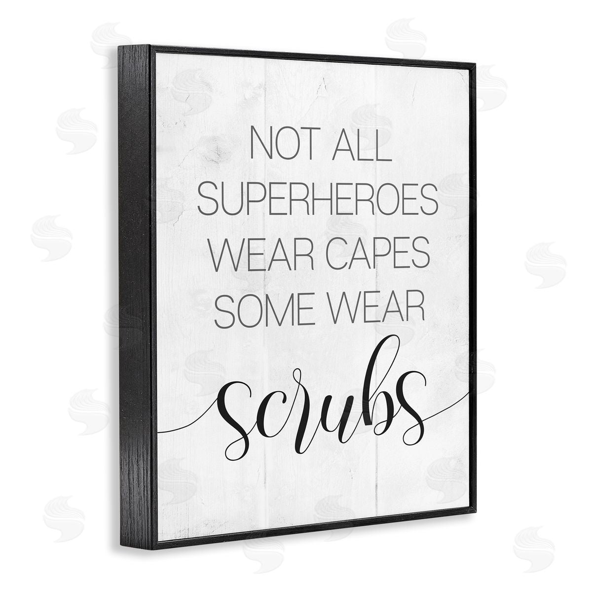Some Superheroes Wear Scrubs Black Frame Print Wall Art, Home Decor by Stupell Studio