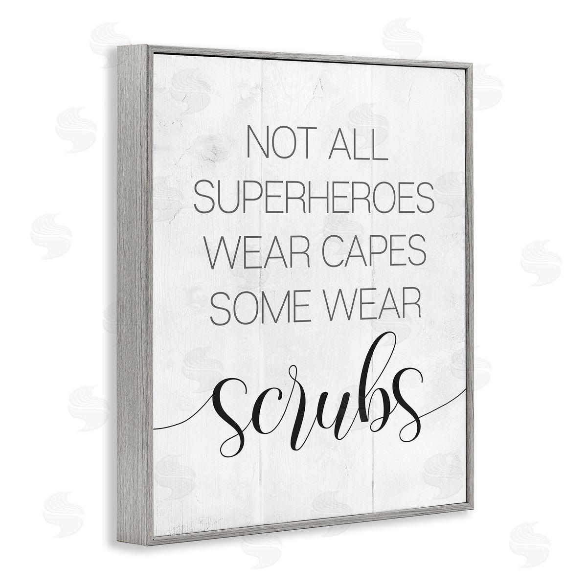 Some Superheroes Wear Scrubs Grey Frame Print Wall Art, Home Decor by Stupell Studio