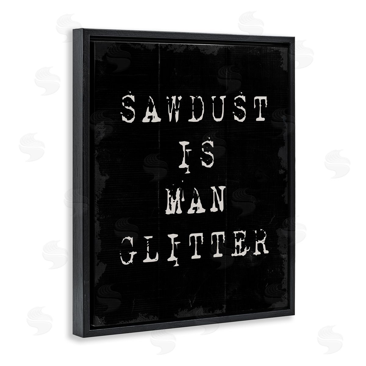Sawdust Is Man Glitter Black Floating Frame Canvas Wall Art, Home Decor by Stupell Studio