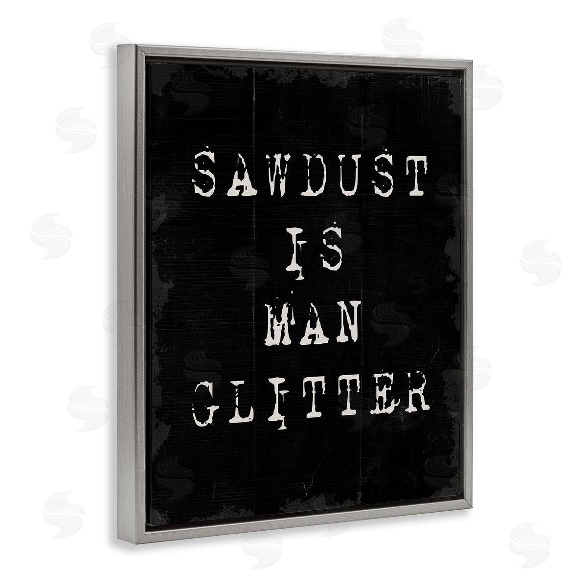 Sawdust Is Man Glitter Grey Floating Frame Canvas Wall Art, Home Decor by Stupell Studio