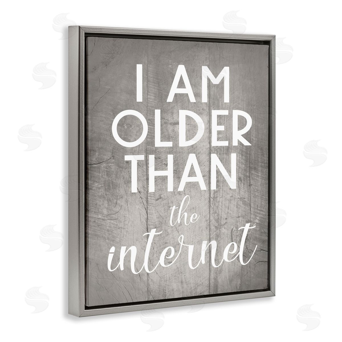I am Older than the Internet Grey Floating Frame Canvas Wall Art, Home Decor by Stupell Studio