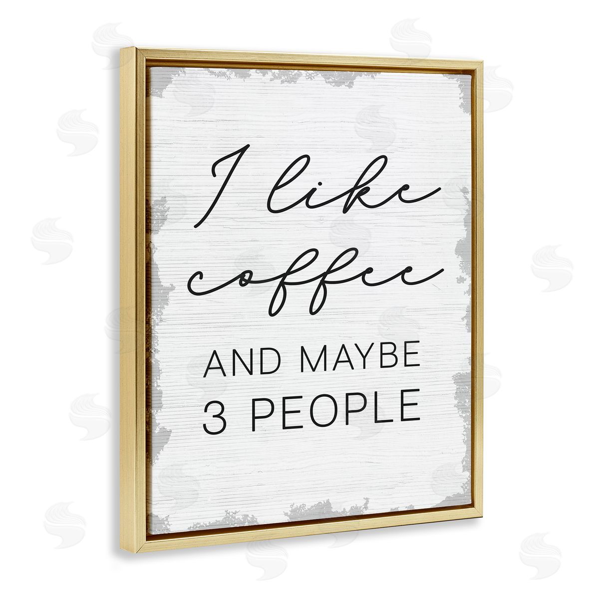 I Like Coffee and Three People Gold Floating Frame Canvas Wall Art, Home Decor by Stupell Studio