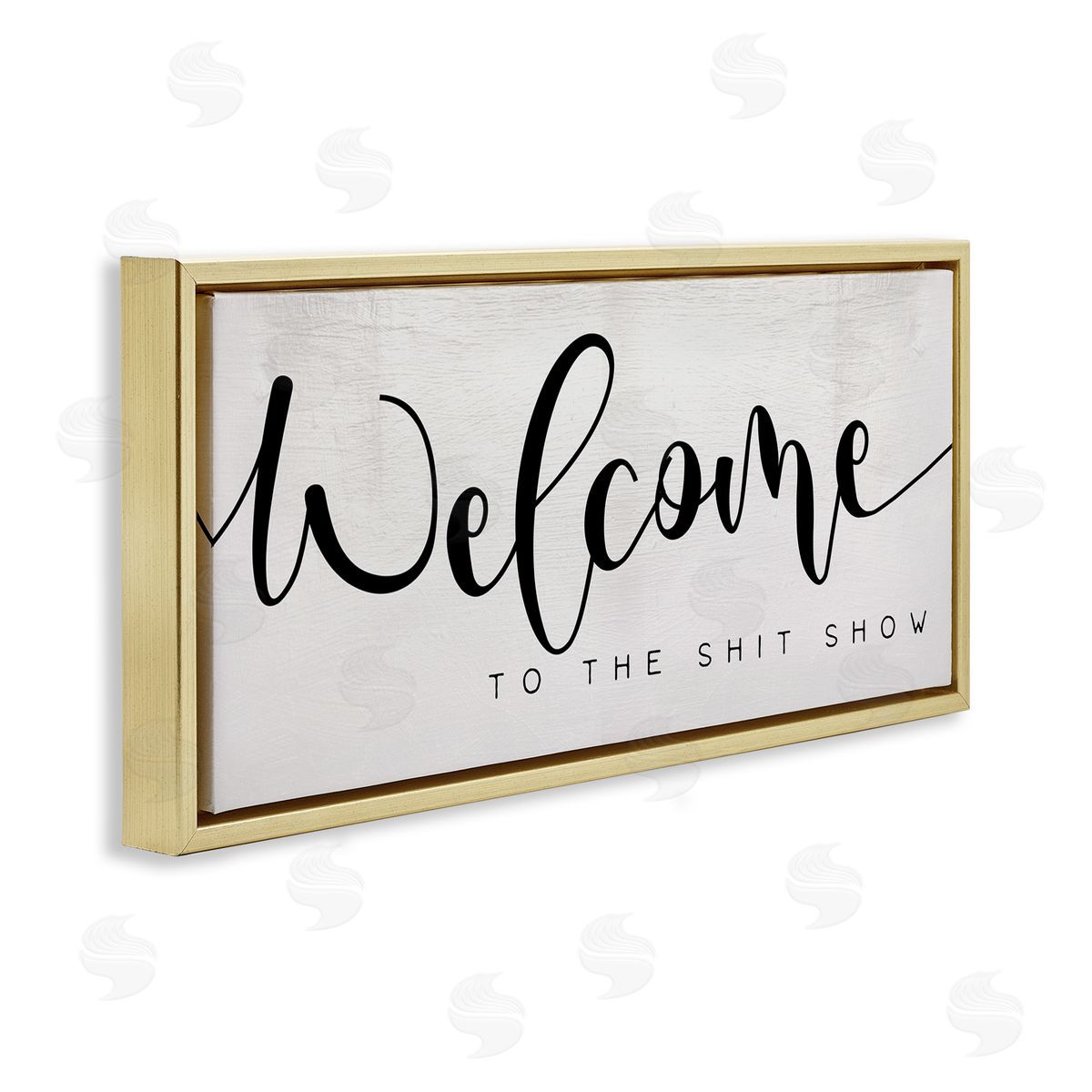 Sassy Welcome Phrase Gold Floating Frame Canvas Wall Art, Home Decor by Stupell Studio
