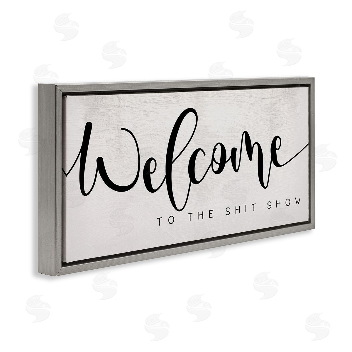Sassy Welcome Phrase Grey Floating Frame Canvas Wall Art, Home Decor by Stupell Studio