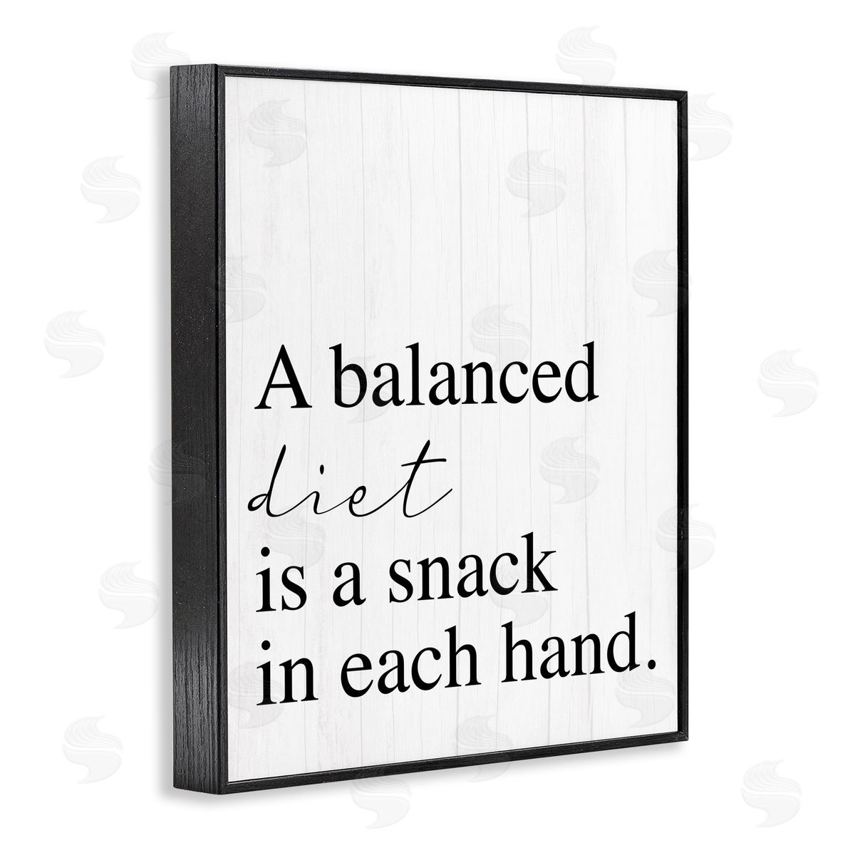 Balanced Diet is Snacking Black Frame Print Wall Art, Home Decor by Stupell Studio