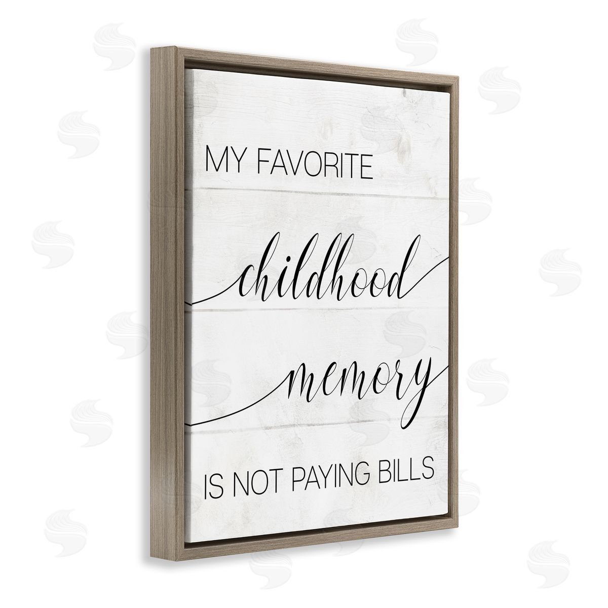 No Bills Favorite Childhood Memory Brown Floating Frame Canvas Wall Art, Home Decor by Stupell Studio