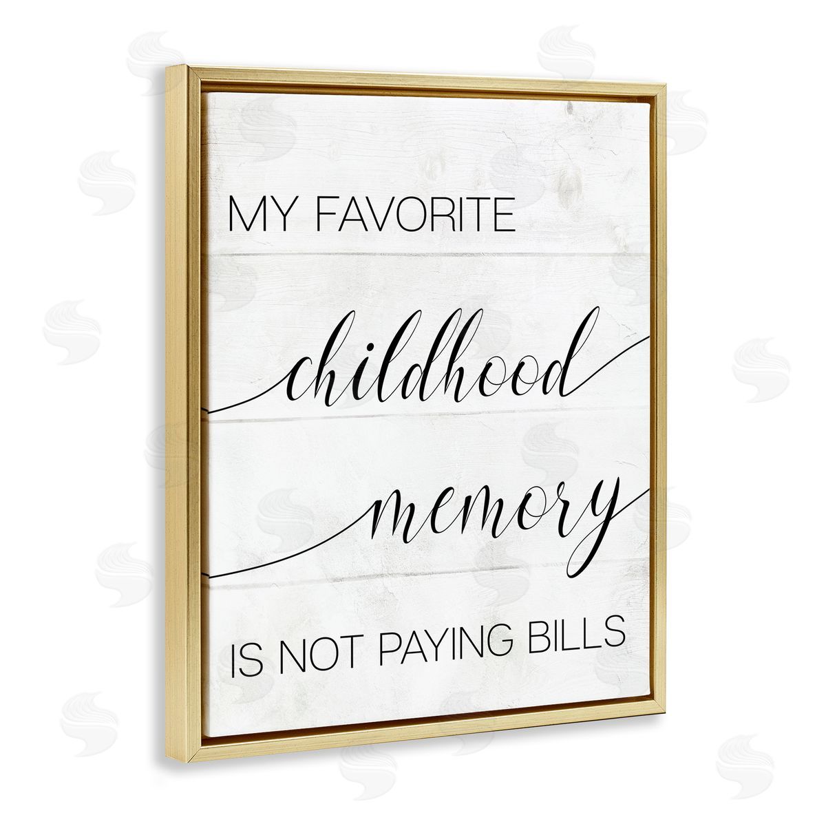No Bills Favorite Childhood Memory Gold Floating Frame Canvas Wall Art, Home Decor by Stupell Studio