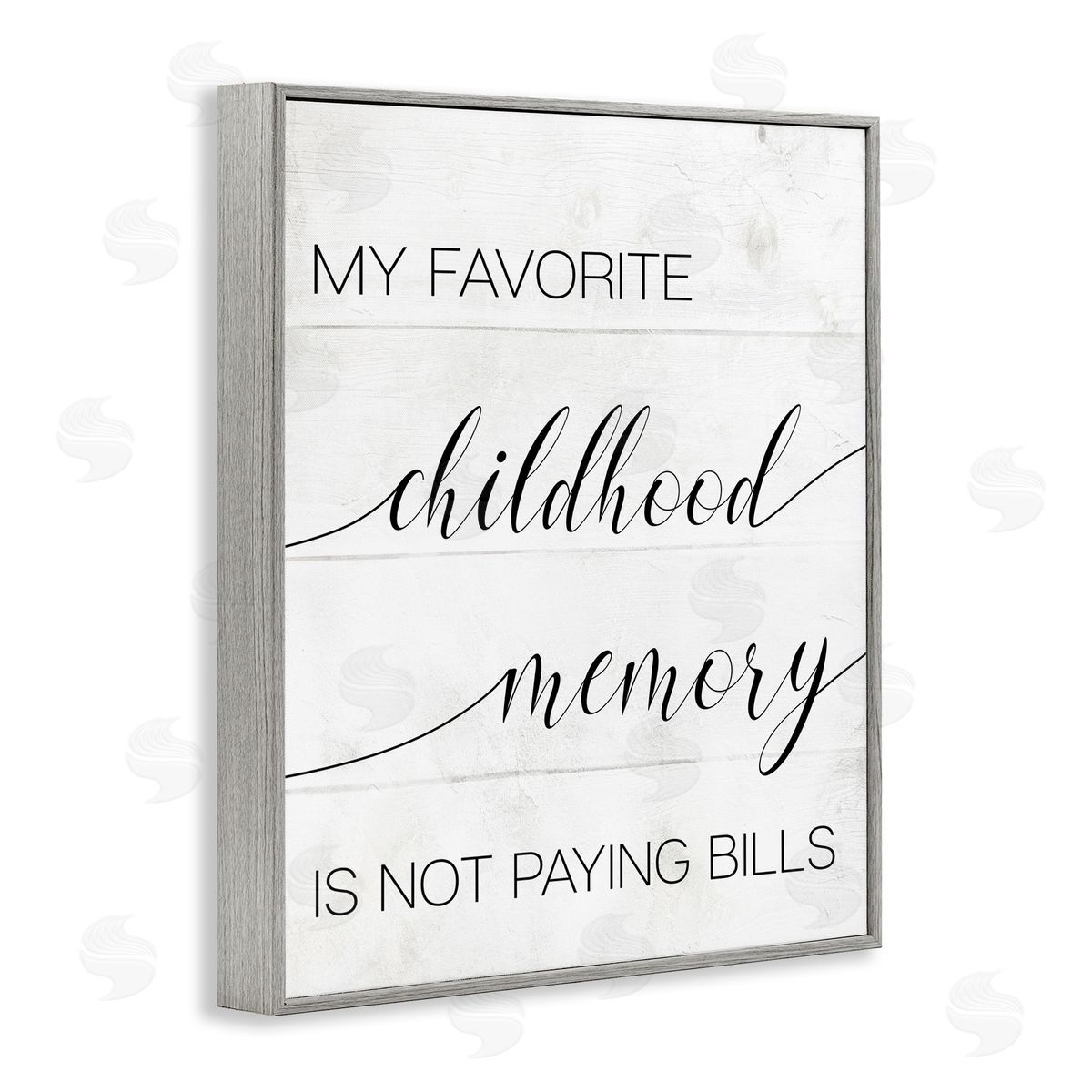 No Bills Favorite Childhood Memory Grey Frame Print Wall Art, Home Decor by Stupell Studio