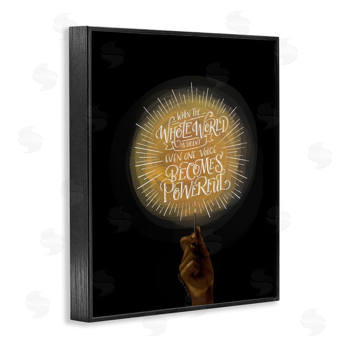 When the World Is Silent Quote Black Frame Print Wall Art, Home Decor by Rachel Nieman