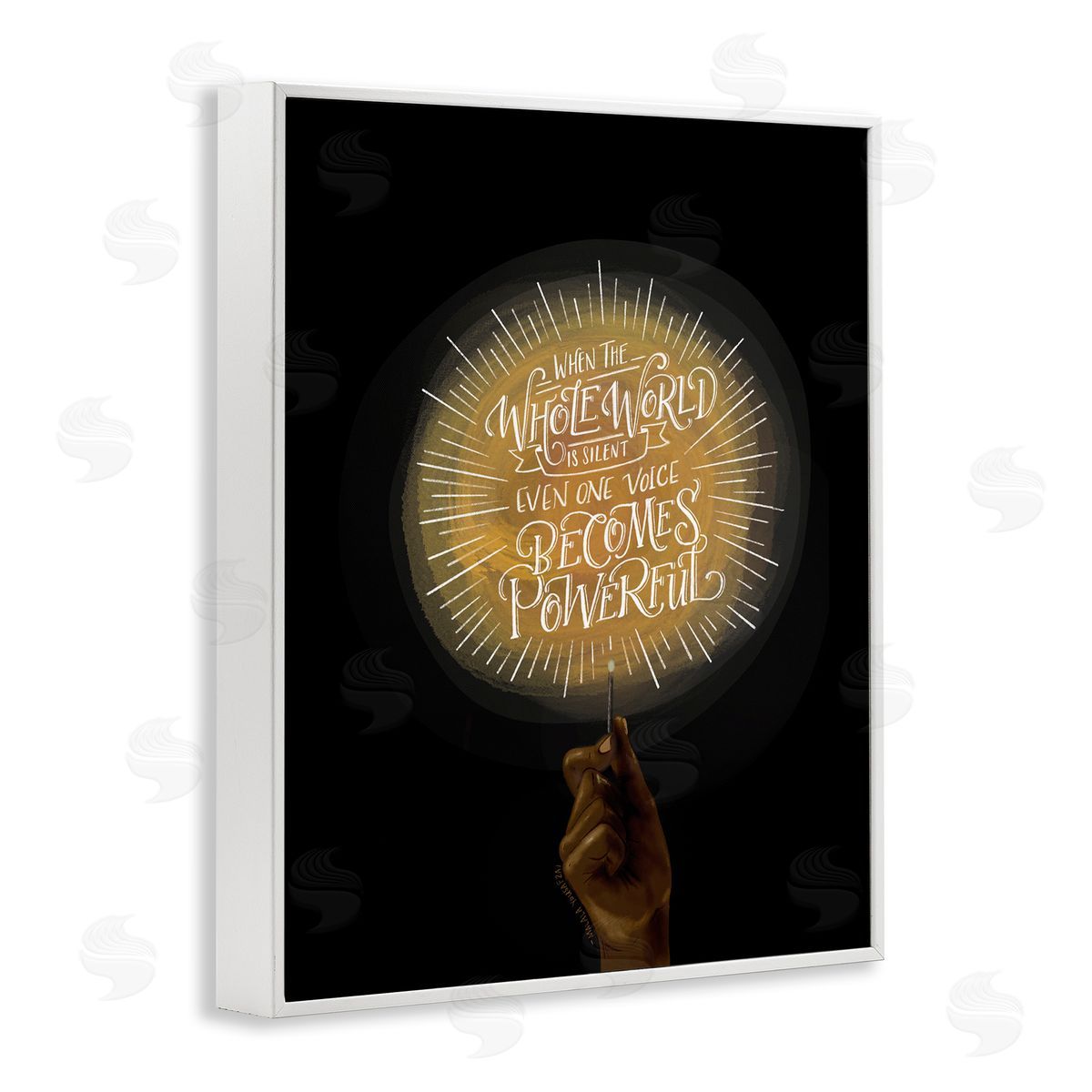 When the World Is Silent Quote White Frame Print Wall Art, Home Decor by Rachel Nieman