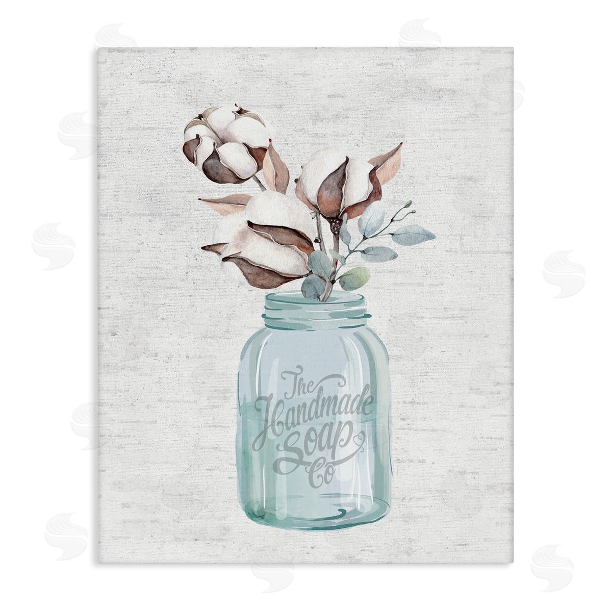 Cotton Flower in Soap Jar Canvas Wall Art, Home Decor by Lettered and Lined