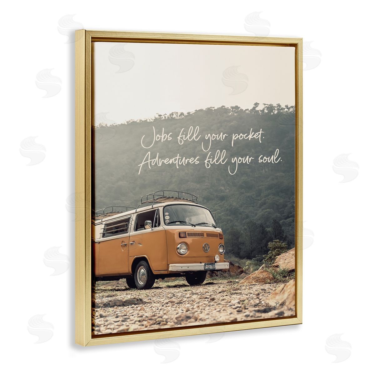 Adventures Fill Your Soul Gold Floating Frame Canvas Wall Art, Home Decor by Susan Ball