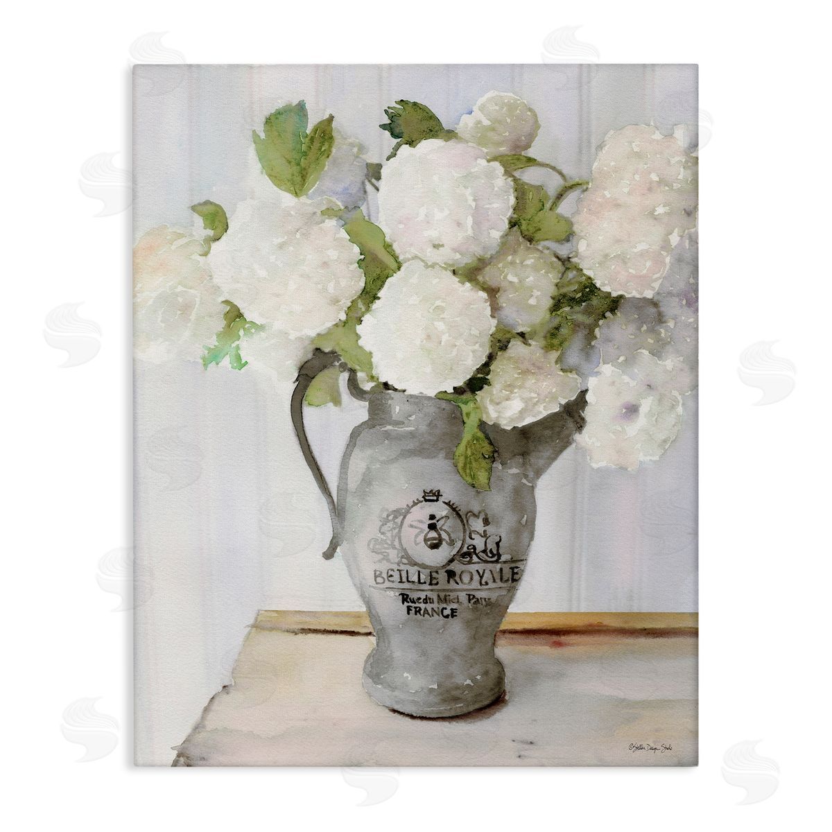 Hydrangea in French Pitcher Canvas Wall Art, Home Decor by Stellar Studio