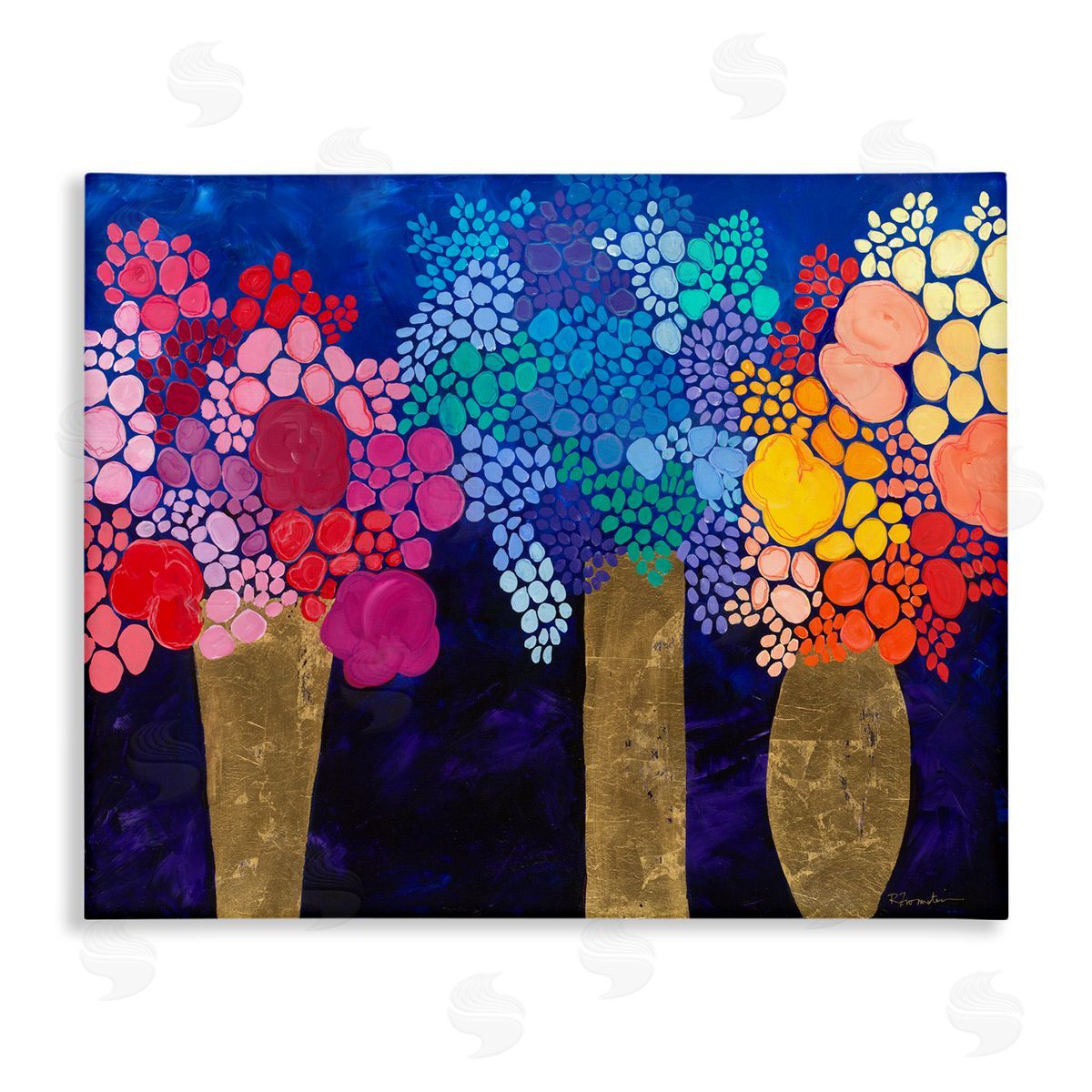Abstract Colorful Bouquets Canvas Wall Art, Home Decor by Ruth Fromstein