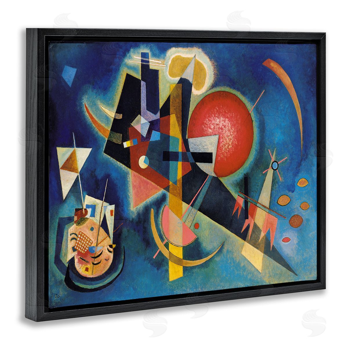 Im Blau Classical Abstract Painting Black Floating Frame Canvas Wall Art, Home Decor by Wassily Kandinsky