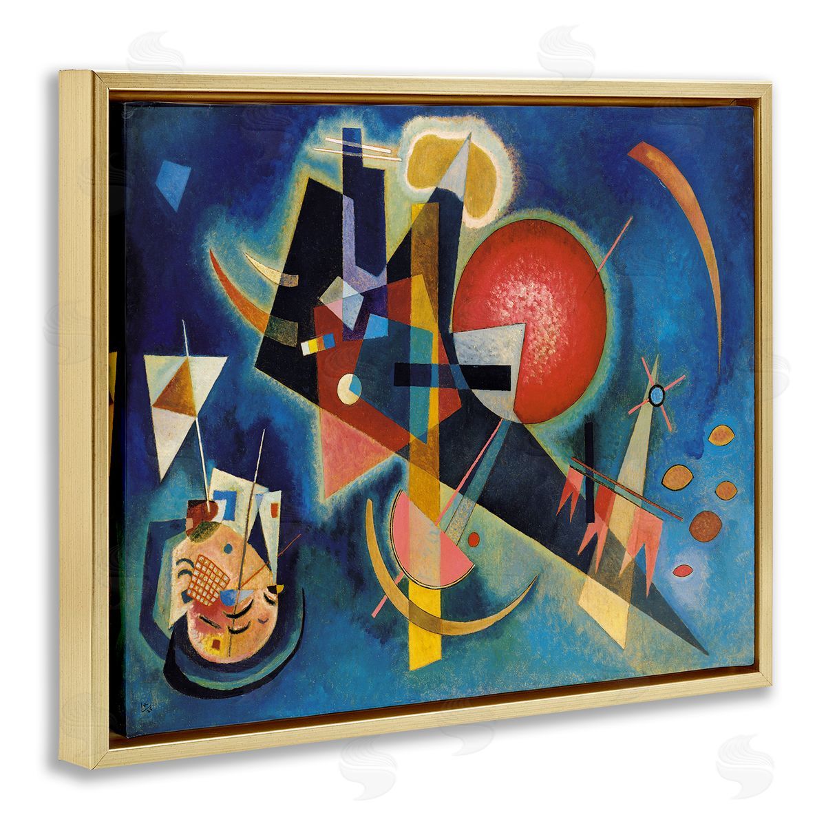 Im Blau Classical Abstract Painting Gold Floating Frame Canvas Wall Art, Home Decor by Wassily Kandinsky