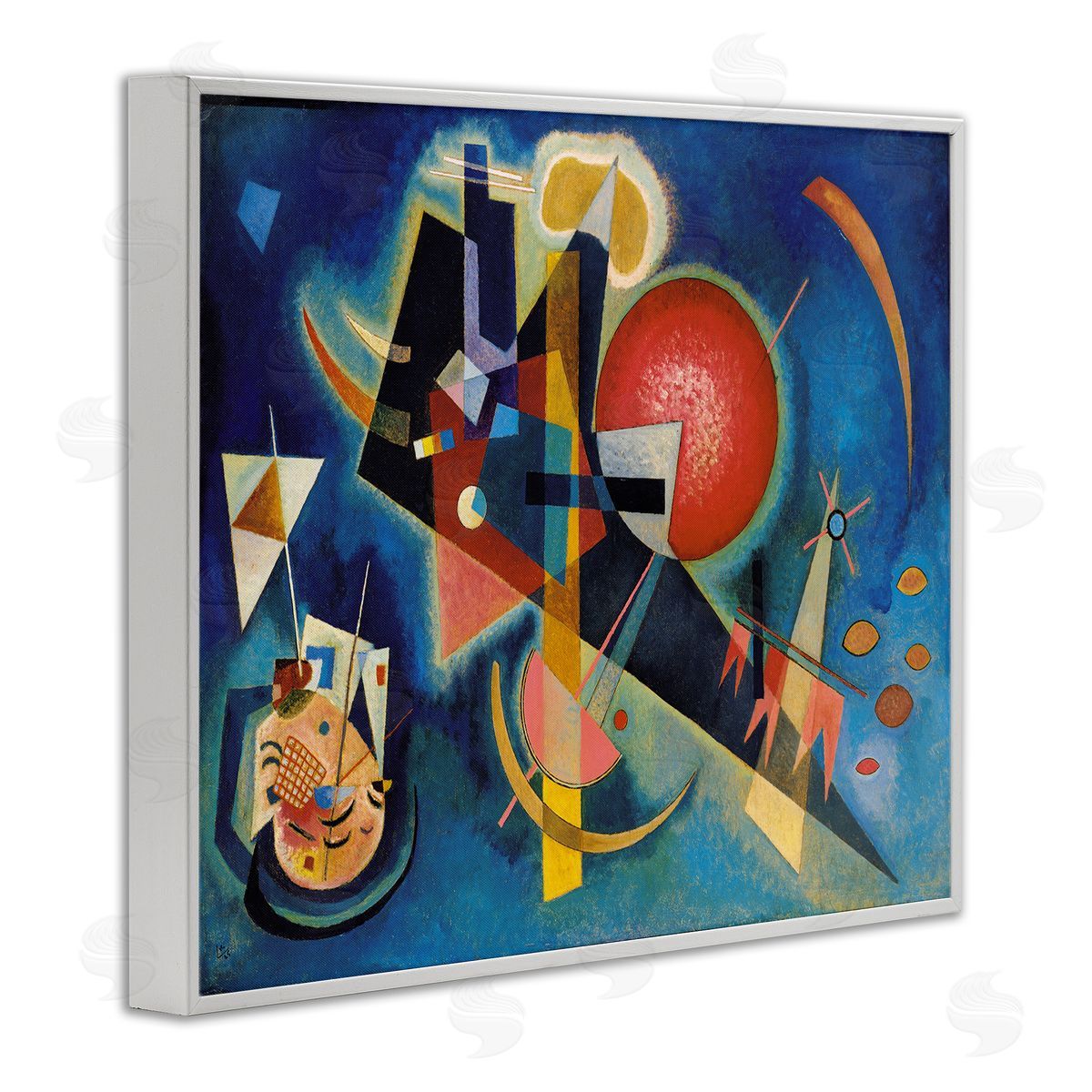 Im Blau Classical Abstract Painting White Frame Print Wall Art, Home Decor by Wassily Kandinsky