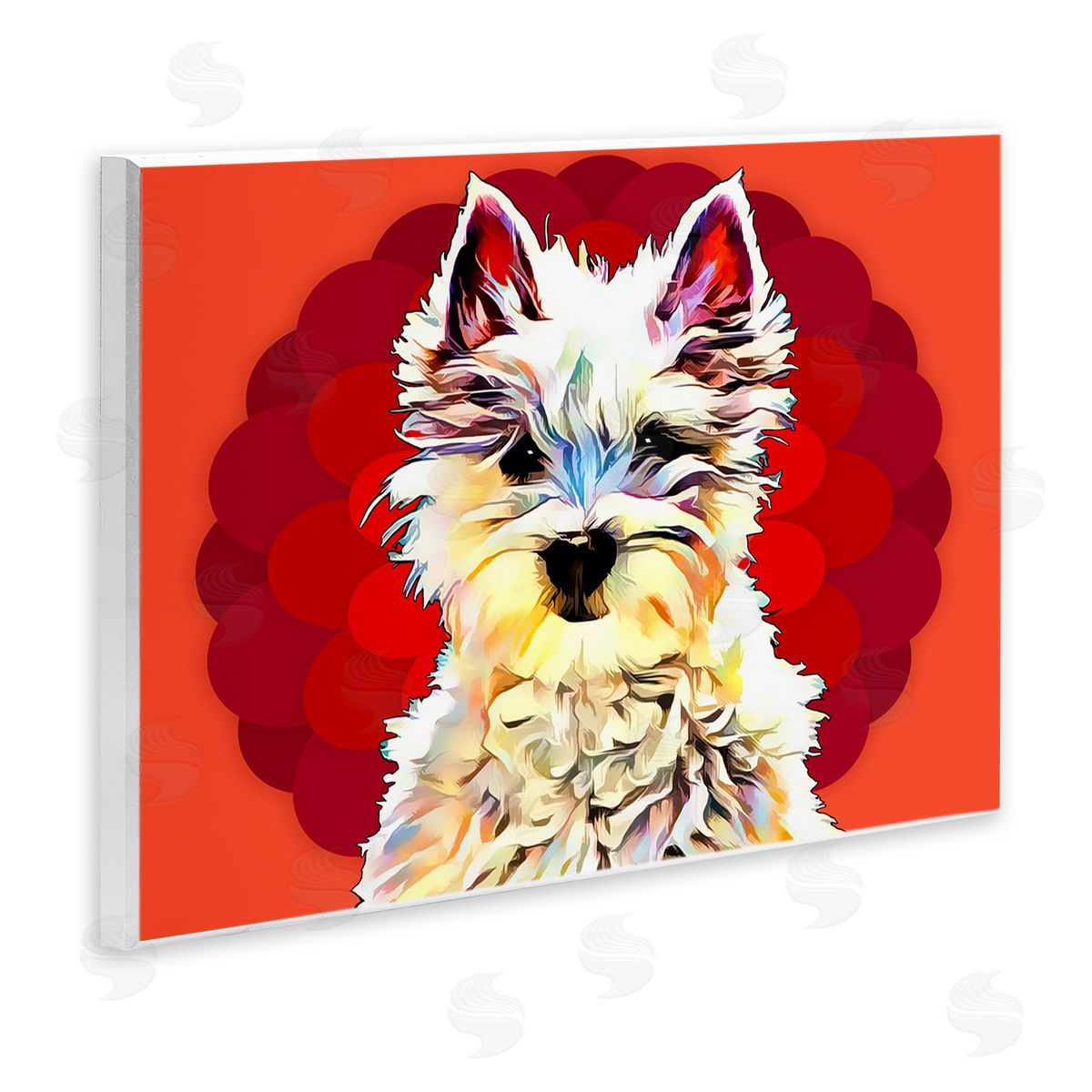 Westie Dog Red Pop Art Wood Plaque Wall Art, Home Decor by Kim Curinga