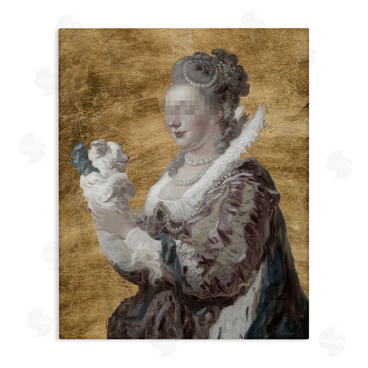 Mystery Duchess with Puppy Canvas Wall Art, Home Decor by Studio W