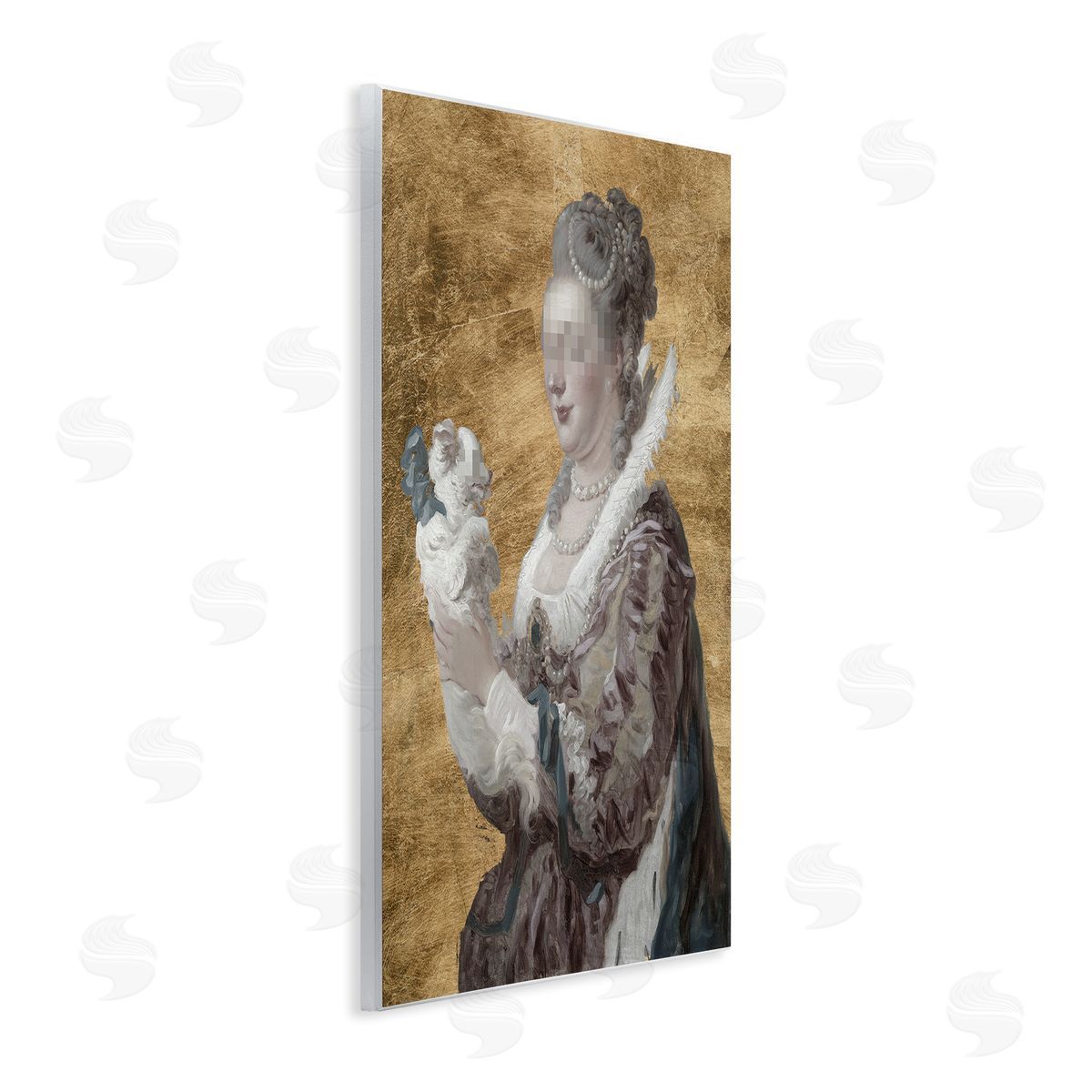 Mystery Duchess with Puppy Wood Plaque Wall Art, Home Decor by Studio W