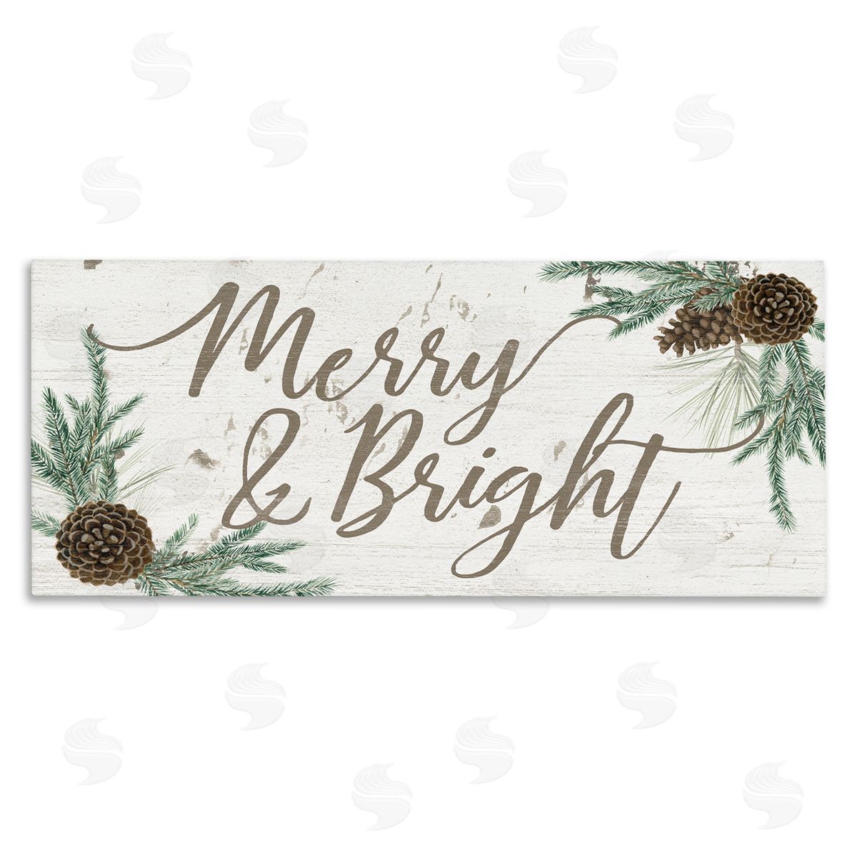 Merry & Bright Pinecones Canvas Wall Art, Home Decor by Grace Popp