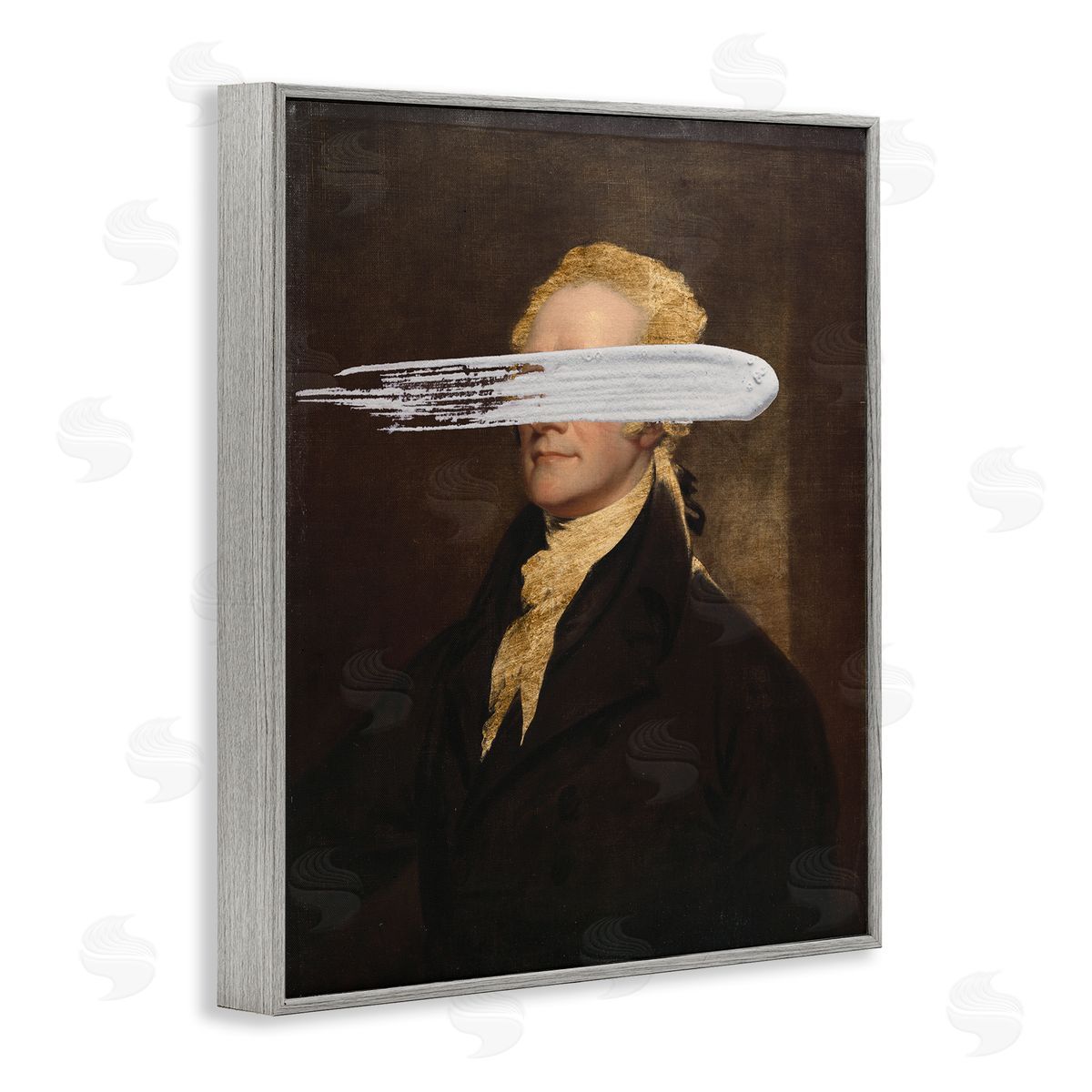 Censored Hamilton Portrait Grey Frame Print Wall Art, Home Decor by Jennifer Goldberger