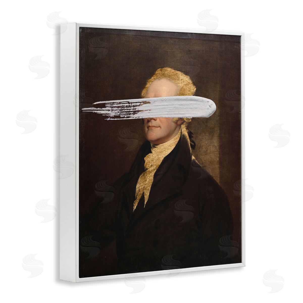 Censored Hamilton Portrait White Frame Print Wall Art, Home Decor by Jennifer Goldberger
